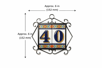 LETTERS METAL ADDRESS PLAQUE  (2 TILES / PLACA EN METAL PARA DIRRECCION (2 LOZAS).
