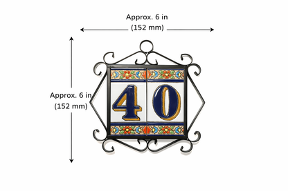 METAL ADDRESS PLAQUE  (2 TILES / PLACA EN METAL PARA DIRRECCION (2 LOZAS).
