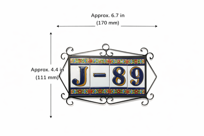 METAL ADDRESS PLAQUE  (4 TILES / PLACA EN METAL PARA DIRRECCION (4 LOZAS).