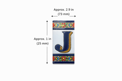 HOUSE LETTERS 3 INCH. “A” HAND PAINTED TILES - FOR ADRESSES,  NAMES, NUMBERS FOR HOUSES.