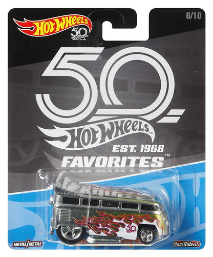 1/64 VOLKSWAGEN T-1 DRAG BUS  6/10 - HOTWHEELS 50 ANIVERSARY - REAL RIDERS