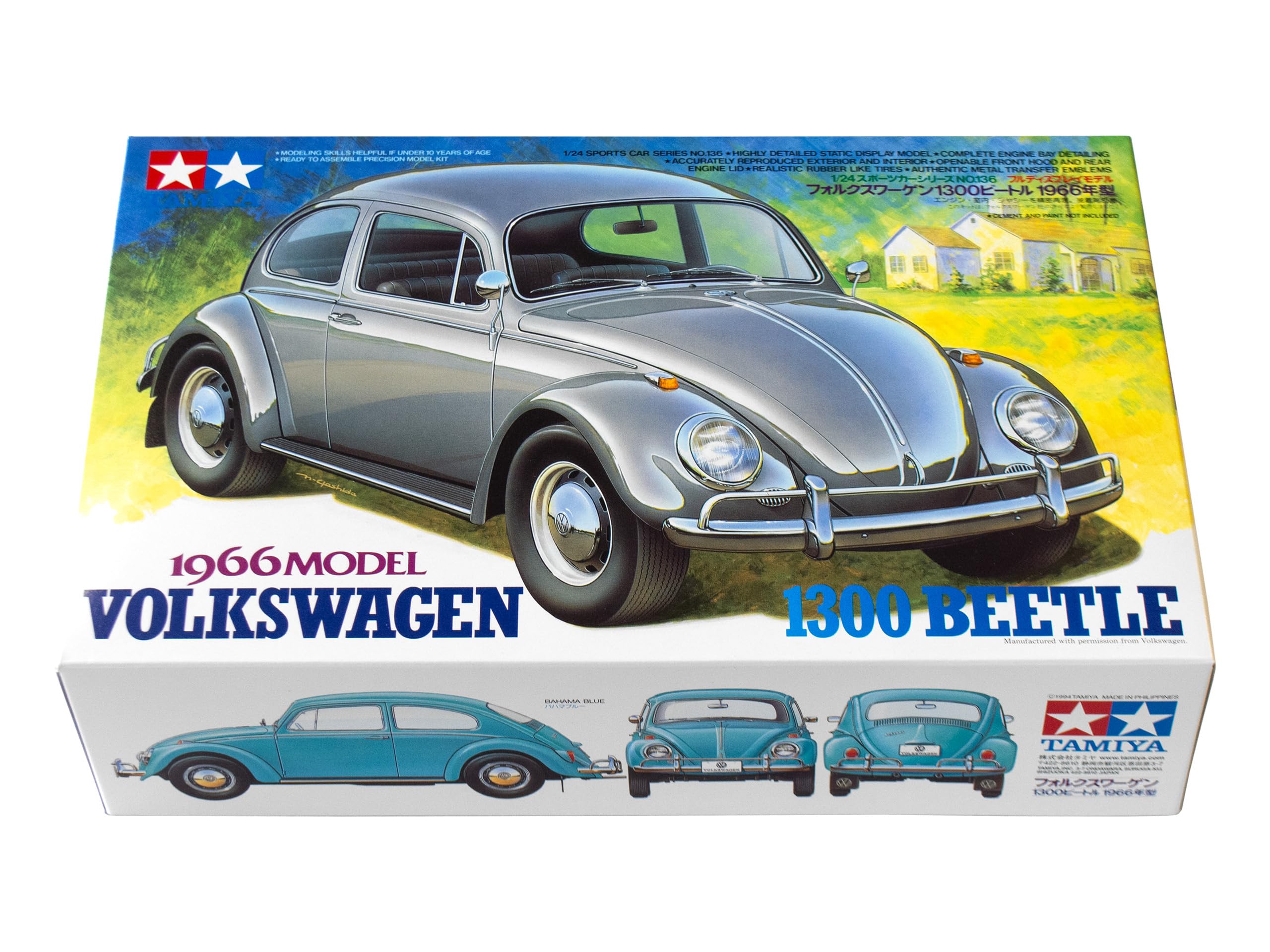 MODELO DE COCHE VOLKSWAGEN 1300 BEETLE 1966 A ESCALA 1/24 - TAMIYA