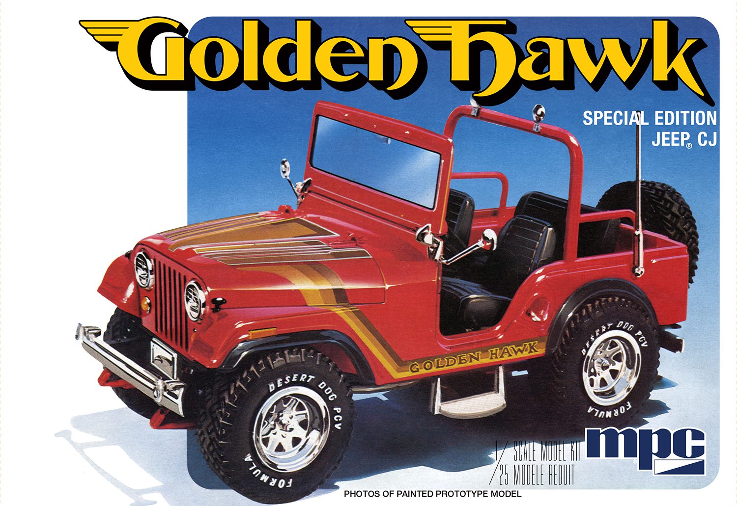 Maqueta del Jeep CJ-5 Golden Haw 1981 a escala 1/25 - MPC