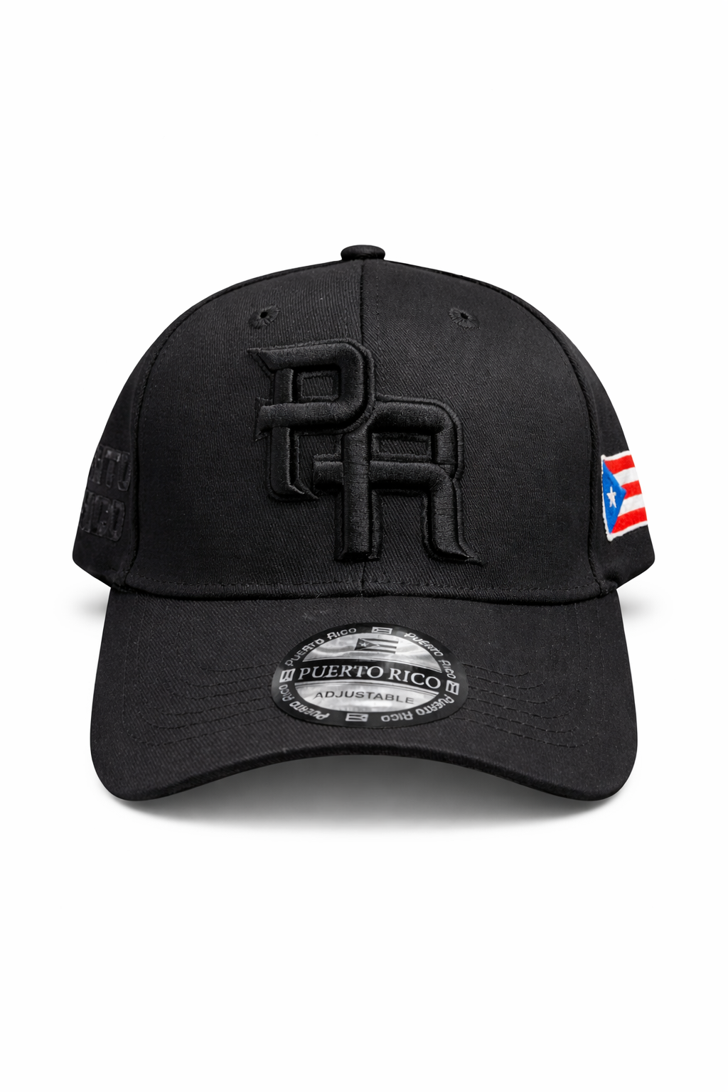 GORRA DE PUERTO RICO - NEGRA - LETRA NEGRA
