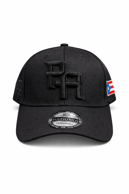 GORRA DE PUERTO RICO - NEGRA - LETRA NEGRA