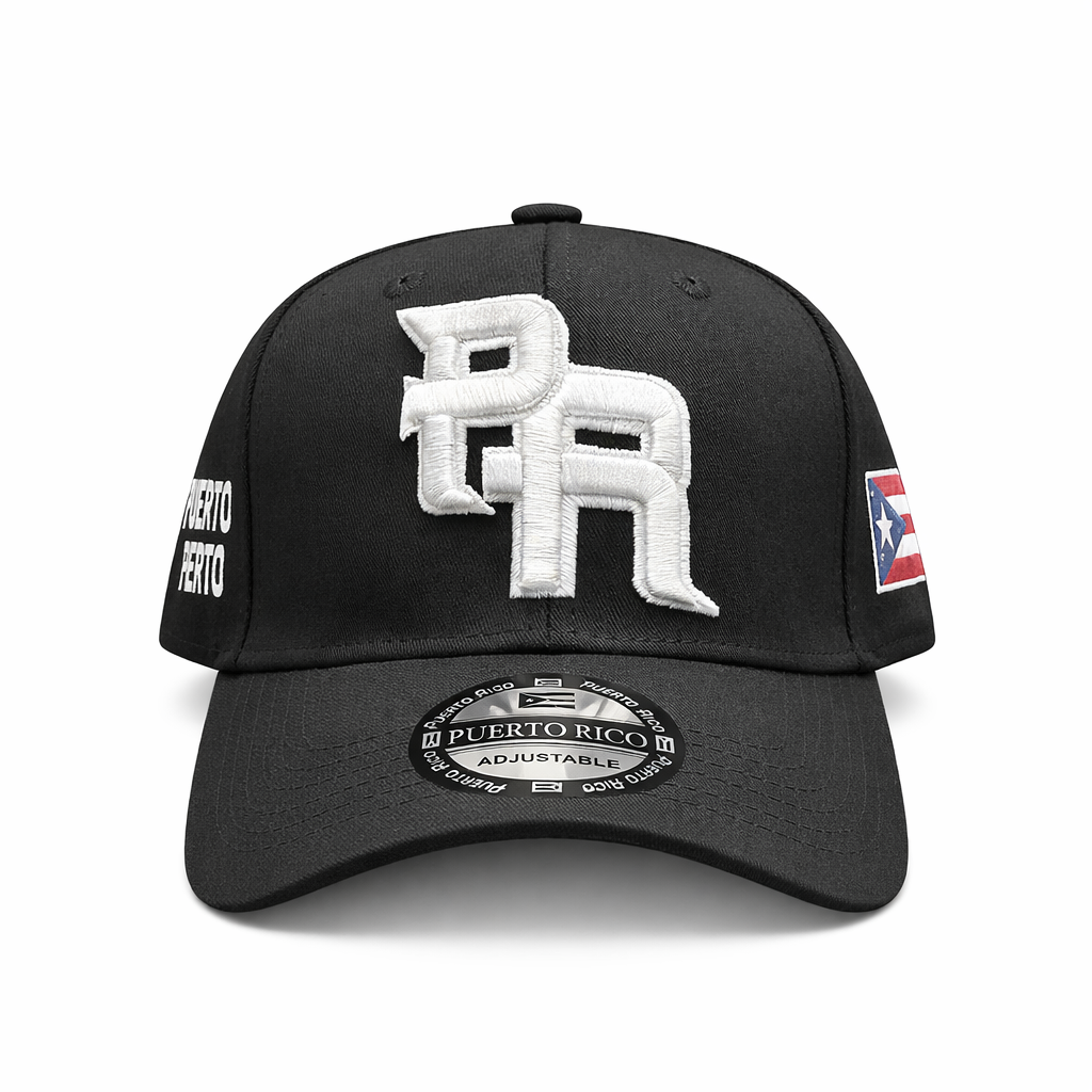 GORRA DE PUERTO RICO - NEGRA - LETRA BLANCA