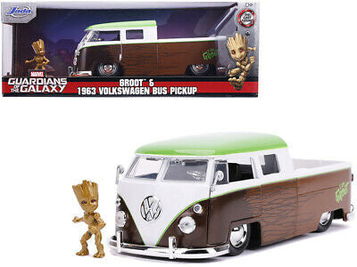 GROOT Y VOLKSWAGEN BUS PICKUP 1963 A ESCALA 1/24 - GUARDIANS OF THE GALAXY