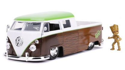 GROOT Y VOLKSWAGEN BUS PICKUP 1963 A ESCALA 1/24 - GUARDIANS OF THE GALAXY