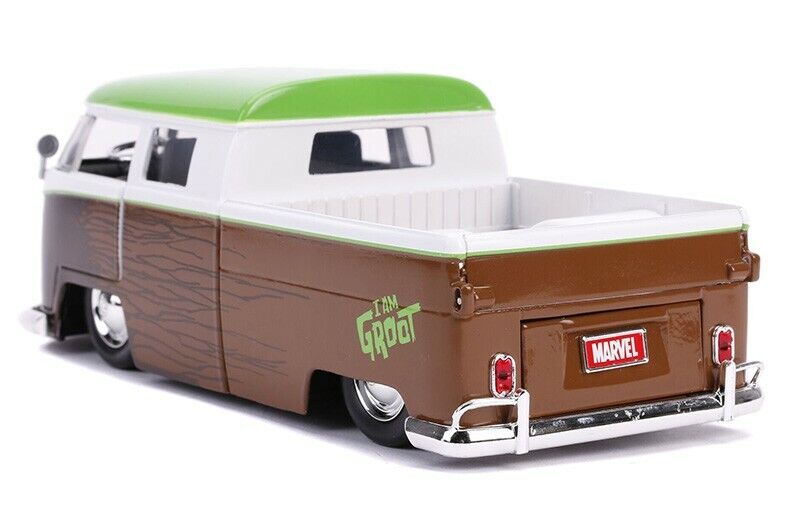 GROOT Y VOLKSWAGEN BUS PICKUP 1963 A ESCALA 1/24 - GUARDIANS OF THE GALAXY