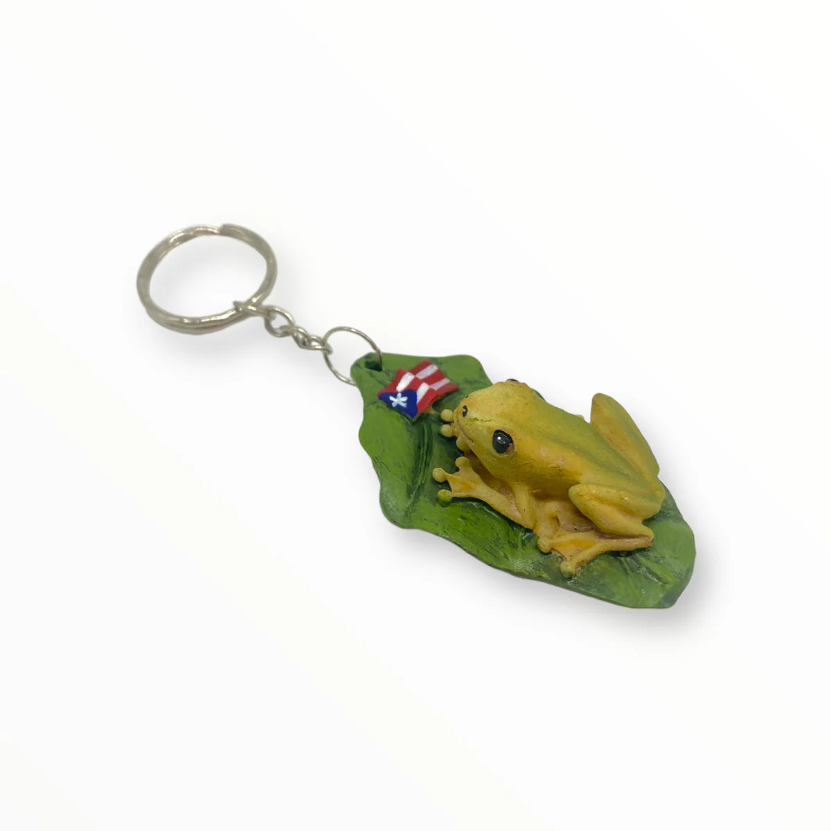 LLAVERO COQUI HOJA- KEYCHAIN COQUI IN A LEAF