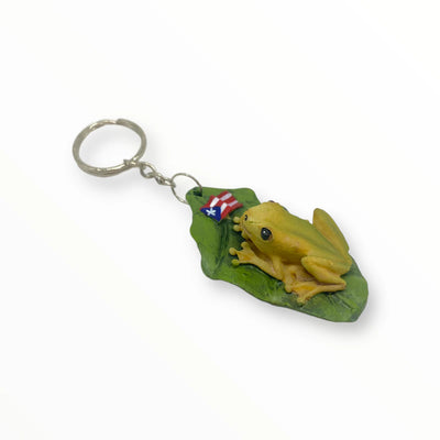 LLAVERO COQUI HOJA- KEYCHAIN COQUI IN A LEAF