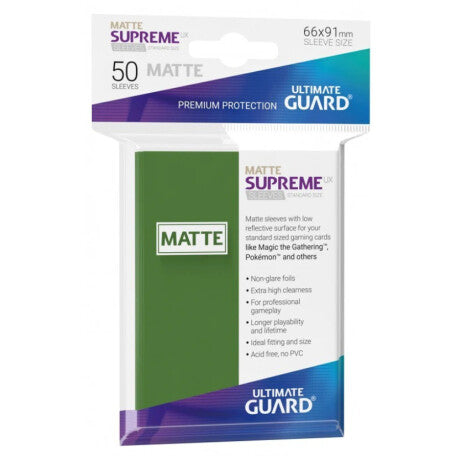50 PCS 66 x 91mm - SUPREME UX SLEEVES MATTE GREEN