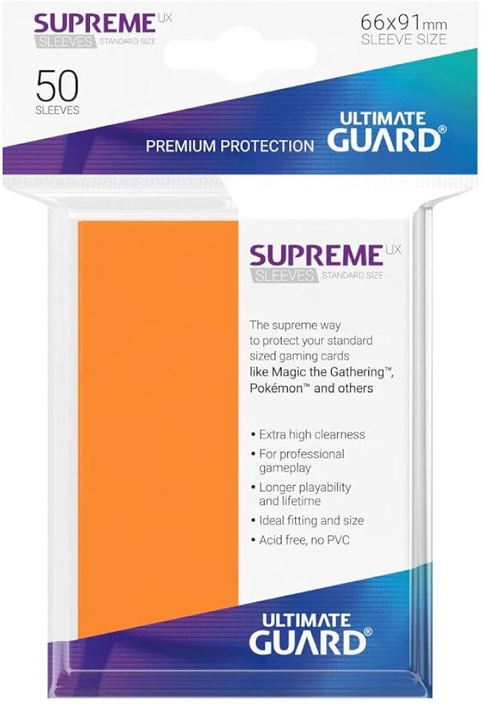 50 PCS 66 x 91mm - SUPREME UX SLEEVES ORANGE