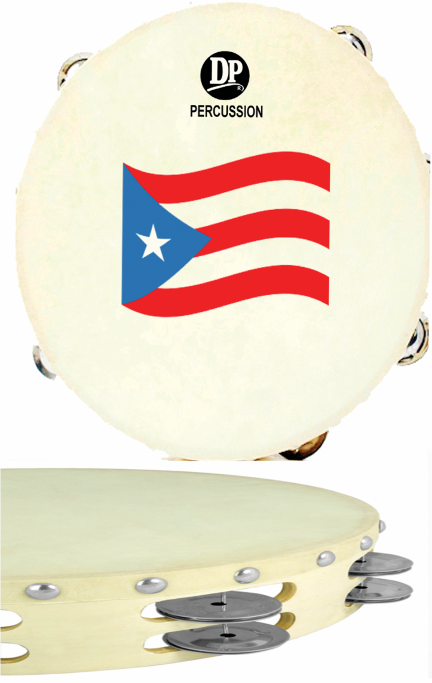 DP PANDERETA WITH PUERTO RICO FLAG / TAMBOURINE 10”
