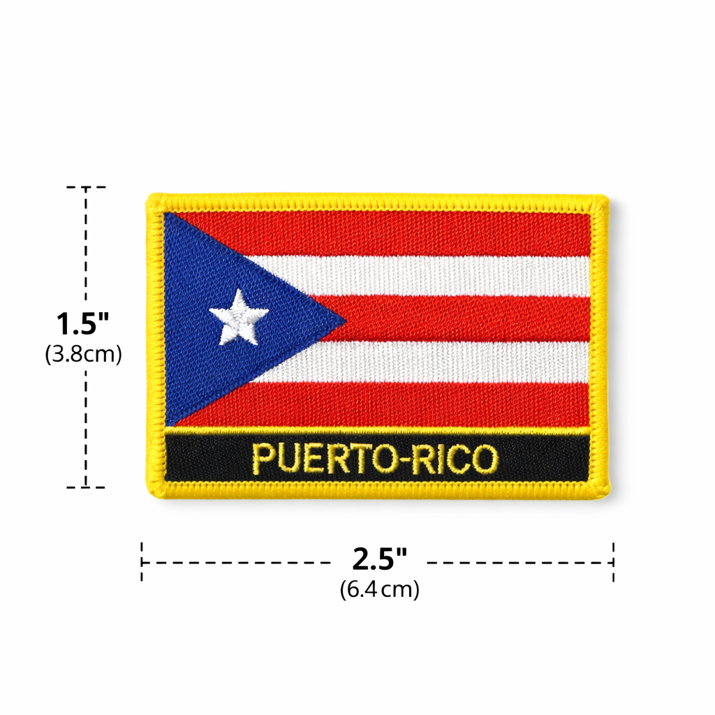 PARCHE DE BANDERA DE PUERTO RICO DE 3,5" X 2,5"