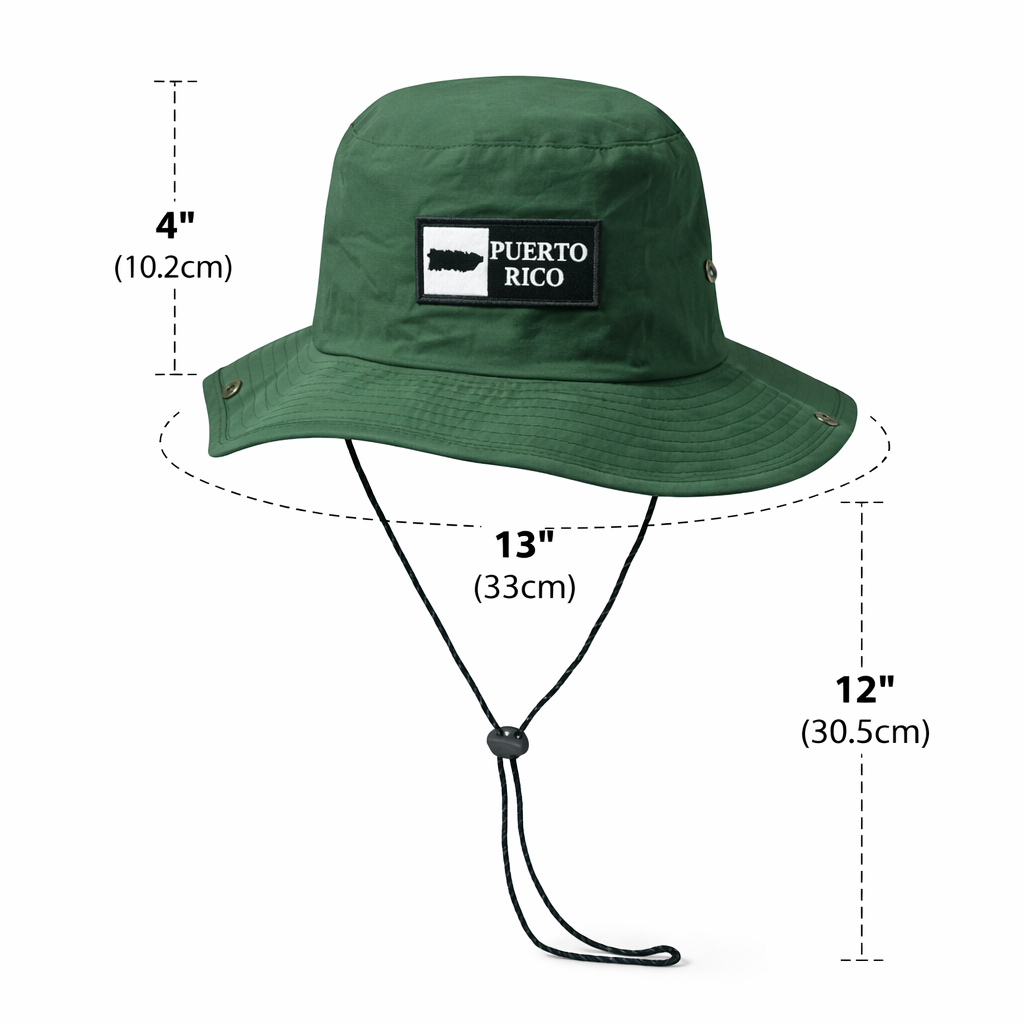 PUERTO RICO HAT GREEN  100% NYLON