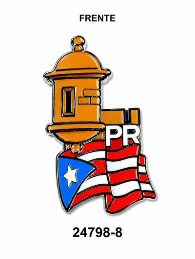 MAGNETO POLYRESINA GARITA CON BANDERA DE PUERTO RICO