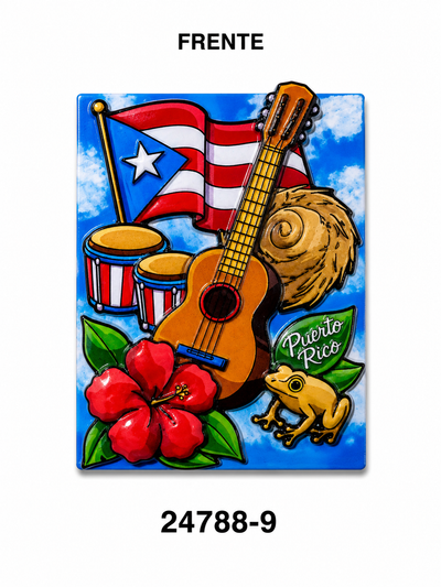 MAGNETO POLYRESINA INSTRUMENTOS CON BANDERA DE PUERTO RICO