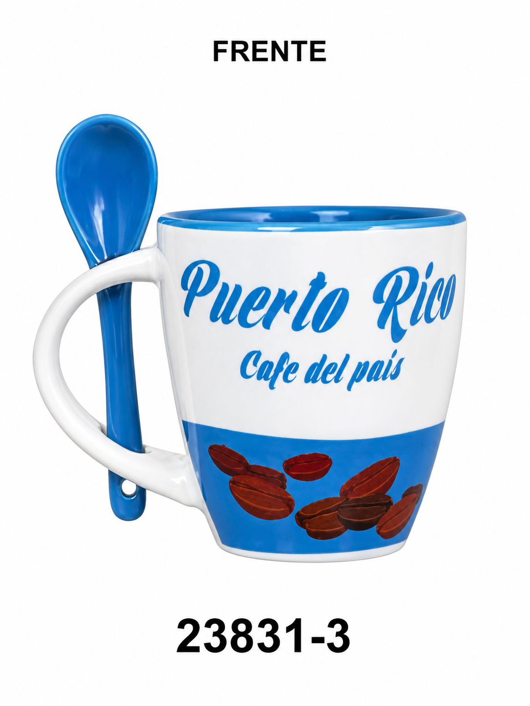 2.5” PUERTO RICO MUG CAFE DEL PAIS W/SPOON