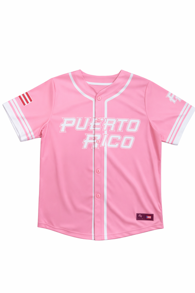 PUERTO RICO BASEBALL PINK JERSEY - ADULT SIZE