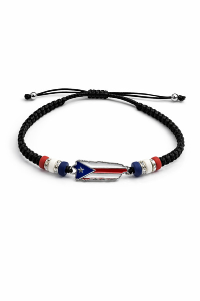 PULSERA CON BANDERA DE PUERTO RICO (AJUSTABLE) PBR1217