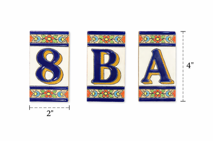NUMBERS & LETTERS CERAMIC TILES FOR HOME ADDRESS - NUMEROS Y LETRAS PARA DIRRECCION RESIDENCIAL (APROX 3” x 2”).