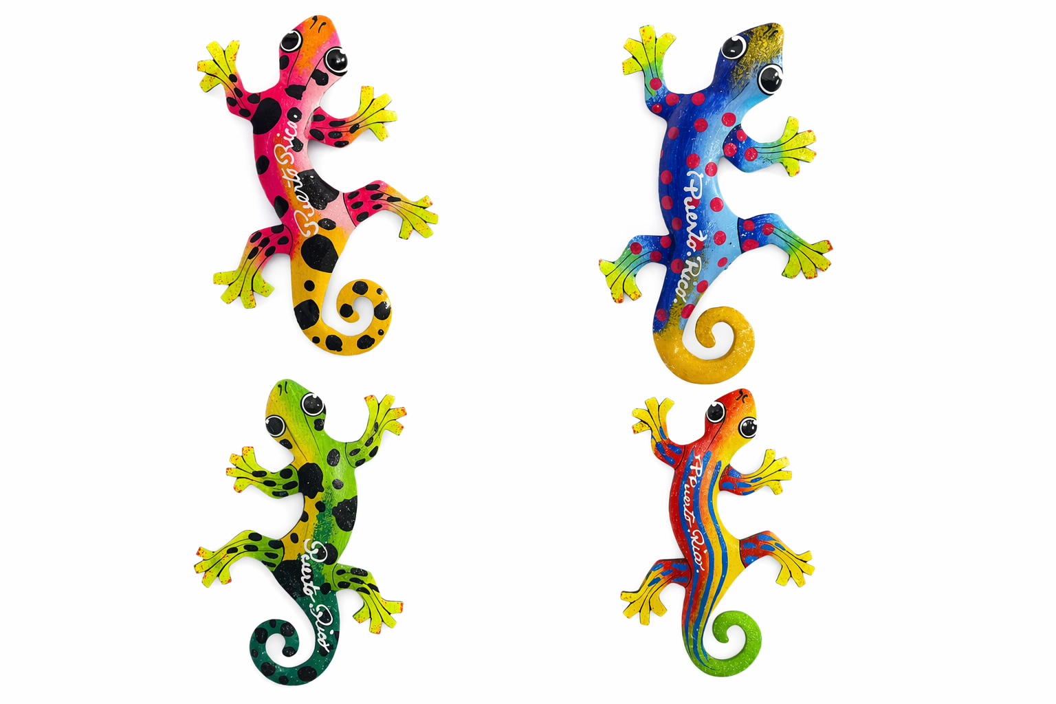 IGUANA DECORATIVA CON BANDERA DE PUERTO RICO