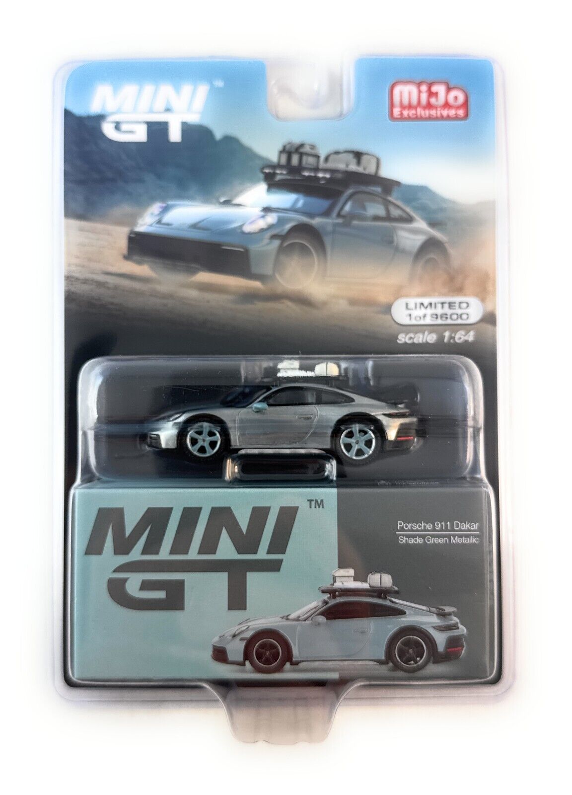 1/64 PORSCHE 911 DAKAR SHADE GREEN METALLIC (CHASE “RAW”) - MINI GT