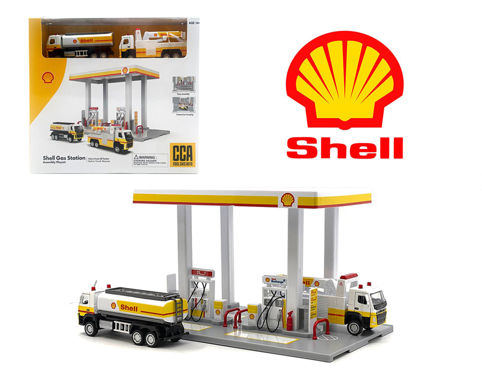 1/64 SHELL GAS STATION ASSEMBLY PLAYSET (VOLVO TRUCKS)