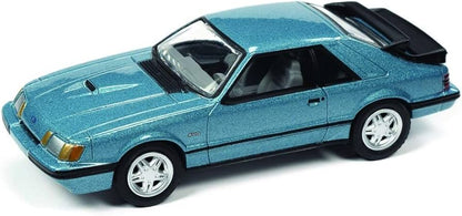 1/64 1986 FORD MUSTANG SVO METALLIC BLUE - JOHNNY LIGHTNING