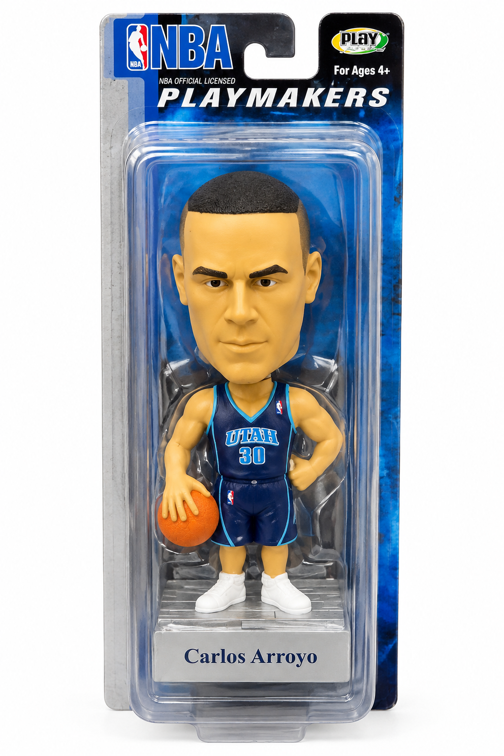 CARLOS ARROYO BOBBLE HEAD FIGURE UTAH JAZZ WITH TRADING CARD - UPPER DECK