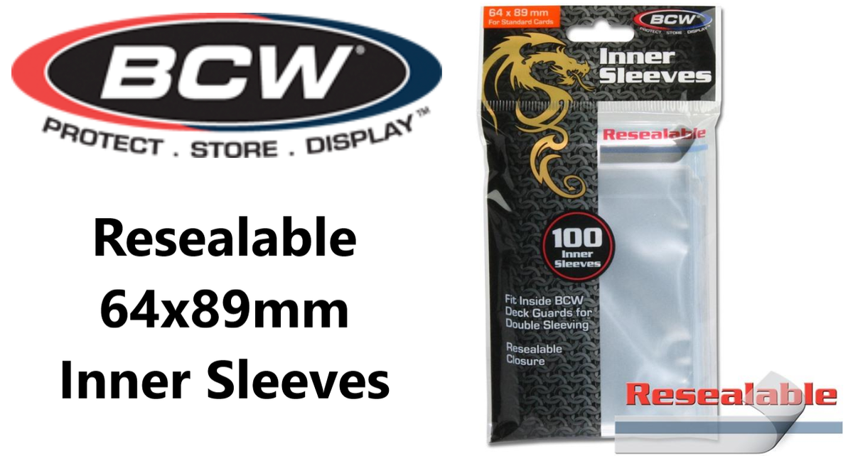RESEALABLE 64 X 89MM SPECTRUM INNER SLEEVES 100 PACK