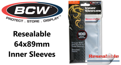 RESEALABLE 64 X 89MM SPECTRUM INNER SLEEVES 100 PACK