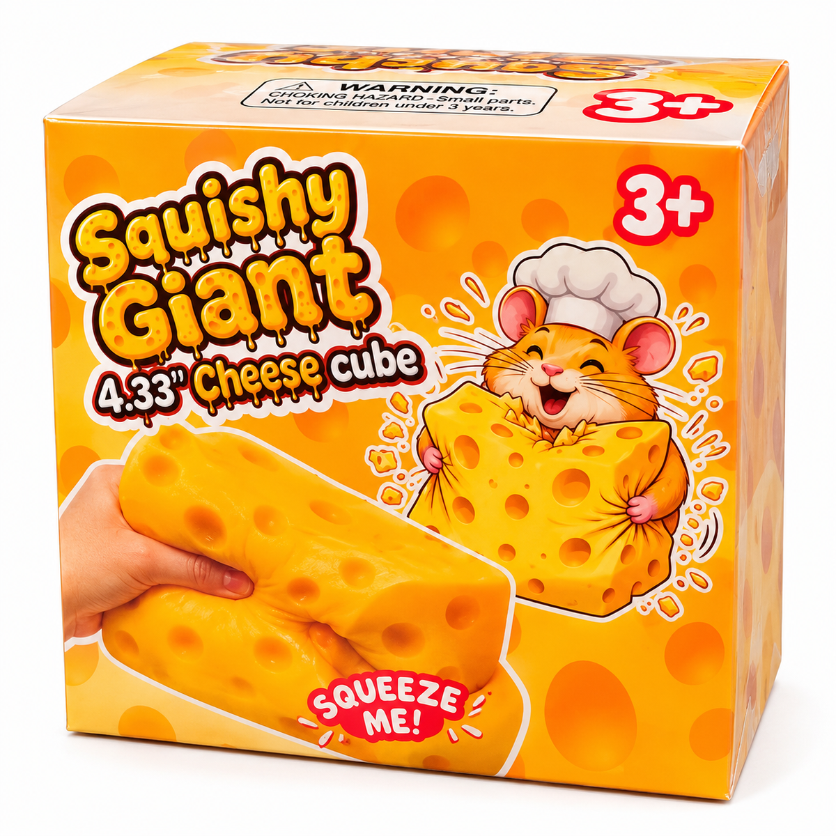 4.33” CHEESE GIANT SQUISHY CUBE