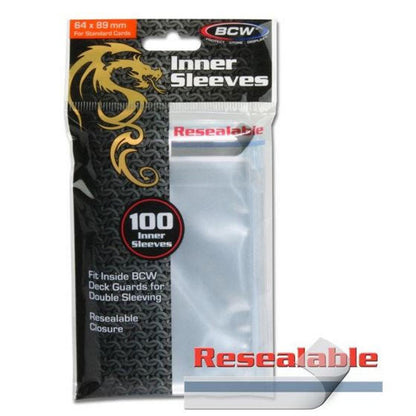 RESEALABLE 64 X 89MM SPECTRUM INNER SLEEVES 100 PACK