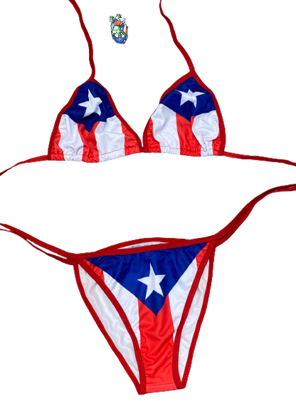 PUERTO RICO FLAG DESIGN ONE SIZE BIKINI SET