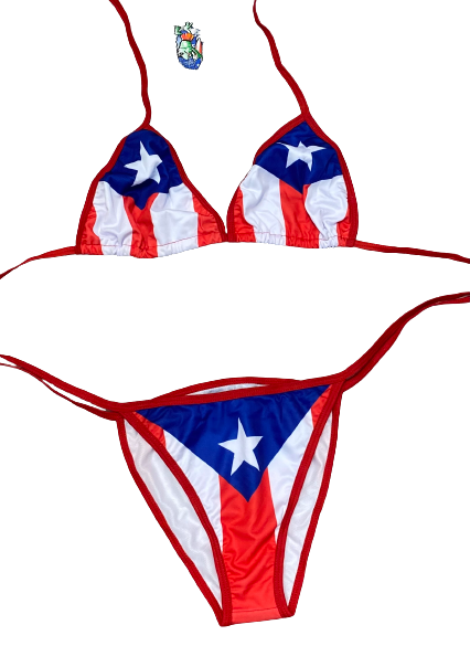 PUERTO RICO FLAG DESIGN ONE SIZE BIKINI SET