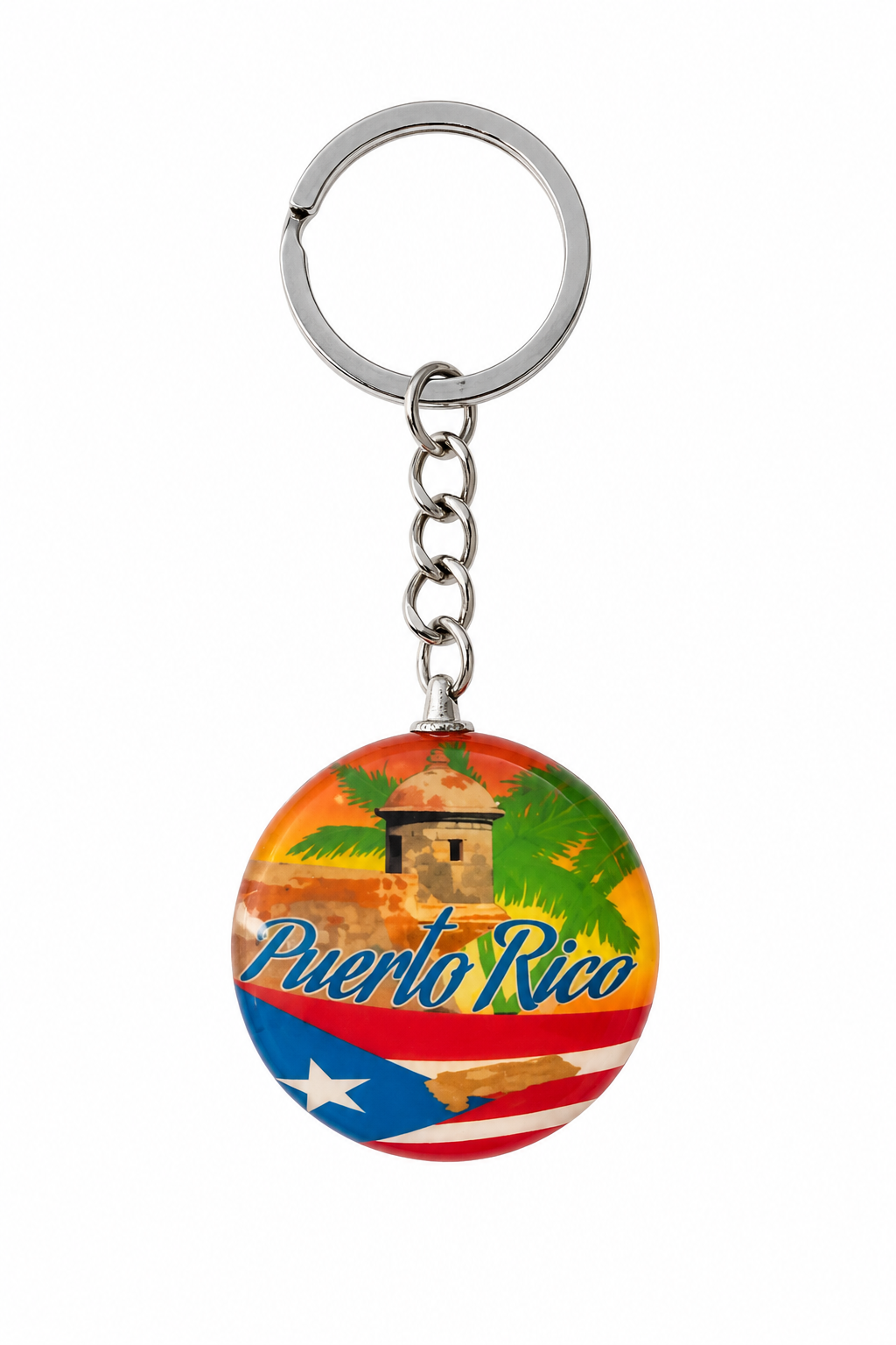 LLAVERO DE PUERTO RICO REDONDO DE CRISTAL - LL-DP-02-02