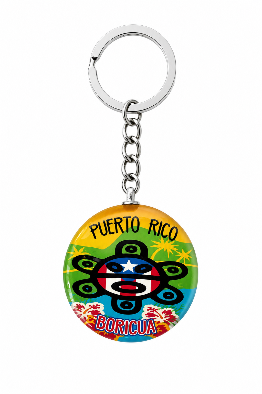 LLAVERO DE PUERTO RICO REDONDO DE CRISTAL - LL-DP-02-02