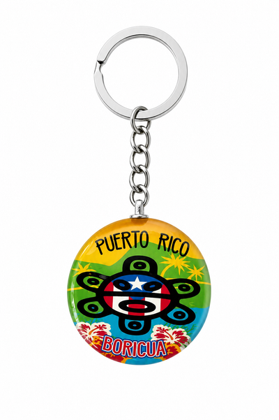 LLAVERO DE PUERTO RICO REDONDO DE CRISTAL - LL-DP-02-02