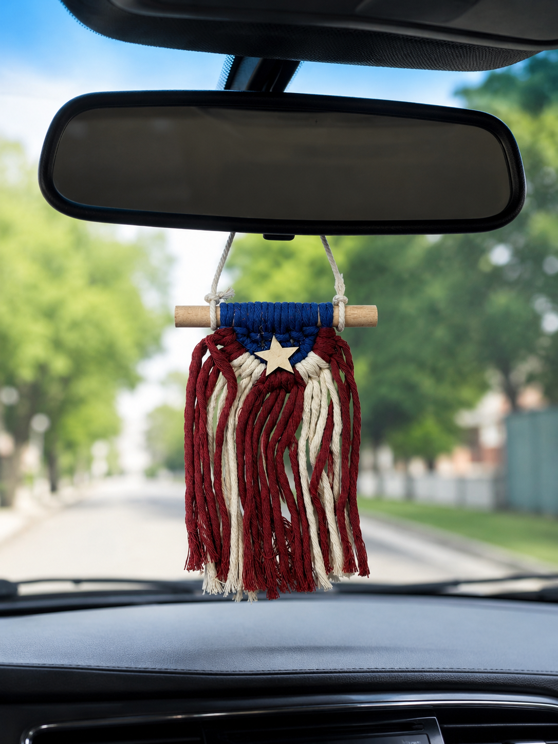BANDERA DE PUERTO RICO PARA RETROVISOR  TEJIDA - MIRROR PUERTO RICO FLAG