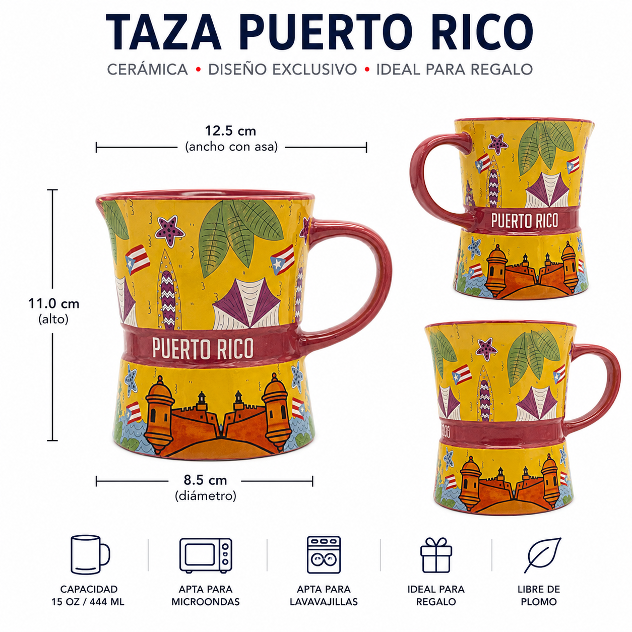 TAZA  GRECA/ROSA MORRO Y TABLAS DE SURF