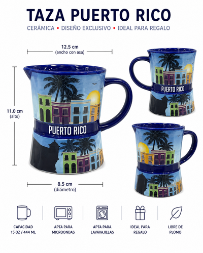 TAZA  GRECA/ AZUL ROYAL CASITAS DE SAN JUAN