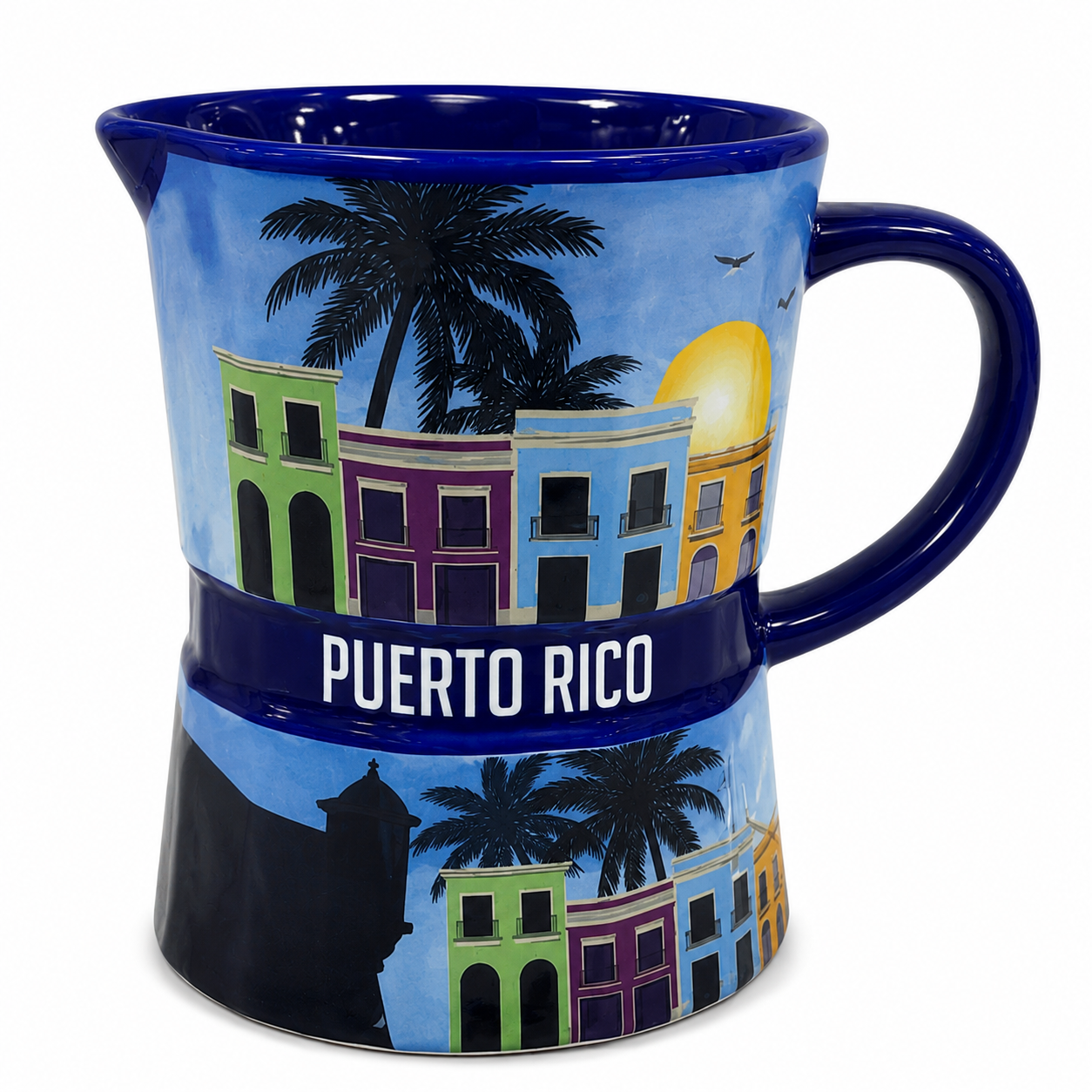 TAZA  GRECA/ AZUL ROYAL CASITAS DE SAN JUAN
