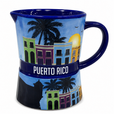 TAZA  GRECA/ AZUL ROYAL CASITAS DE SAN JUAN