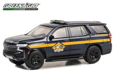 VEHÍCULO DE PERSECUCIÓN POLICIAL CHEVROLET TAHOE 2023 A ESCALA 1/64 POLICÍA ESTATAL DE DELAWARE ANIVERSARIO DEL CENTENARIO - 100 AÑOS