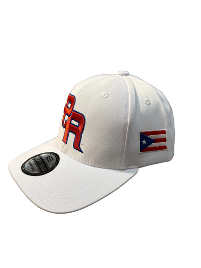 GORRA DE PUERTO RICO - 
BLANCA CON LETRAS ROJAS Y AZUL
