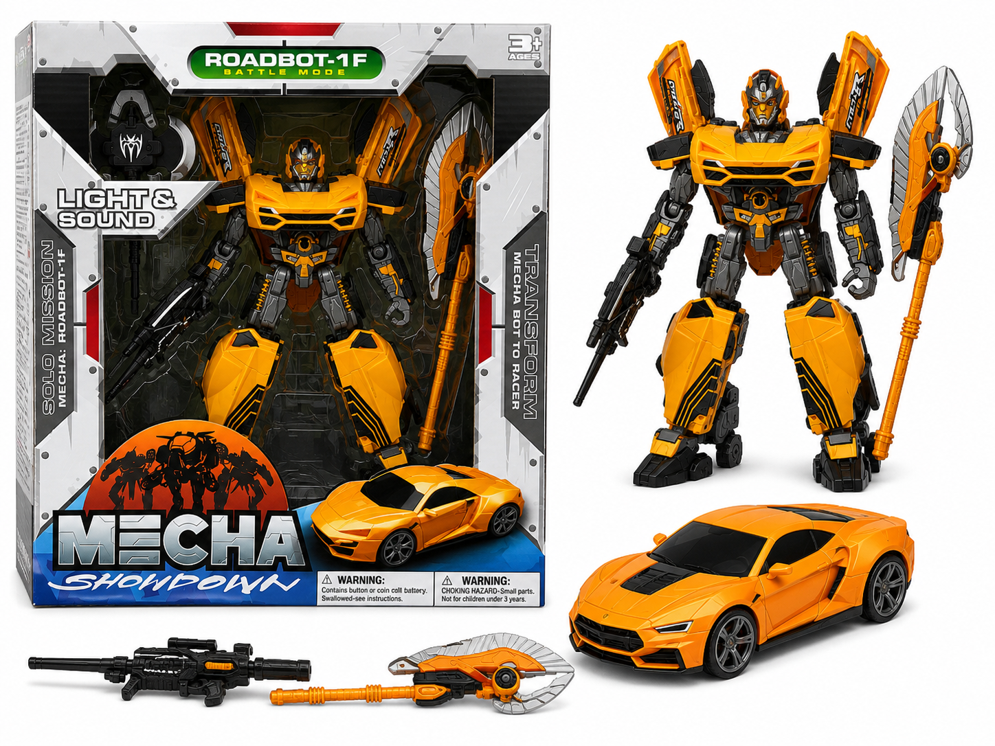 TOYS TRANSFORM ACTION FIGURE -MECHA SHOW DOWN LIGHT AND SOUND ROBOT