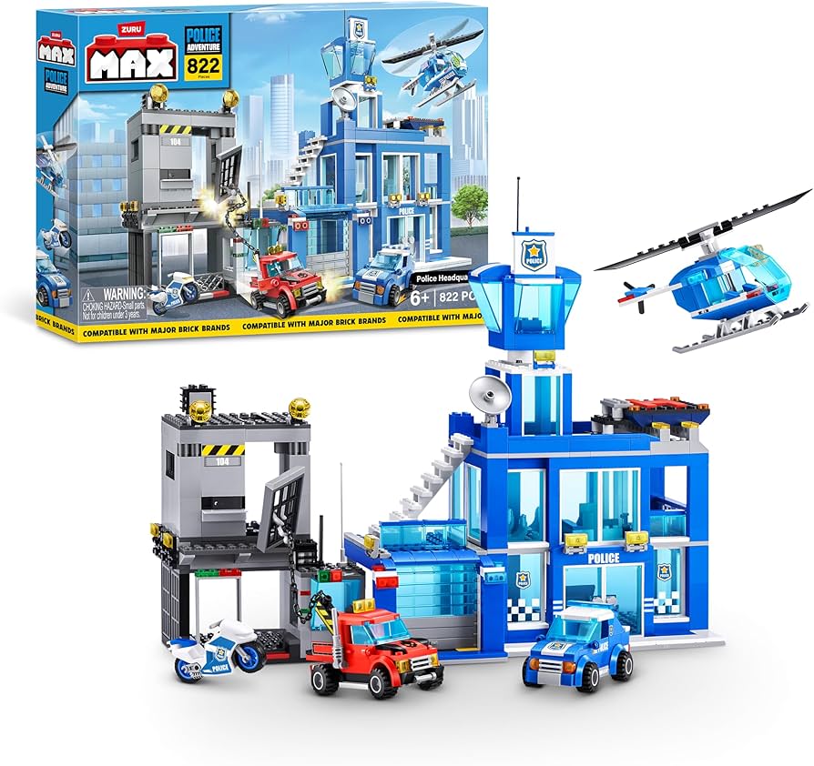 POLICE HEADQUARTERS  822 PCS ADVENTURE BUILDING BLOCK SET - ZURU MAX