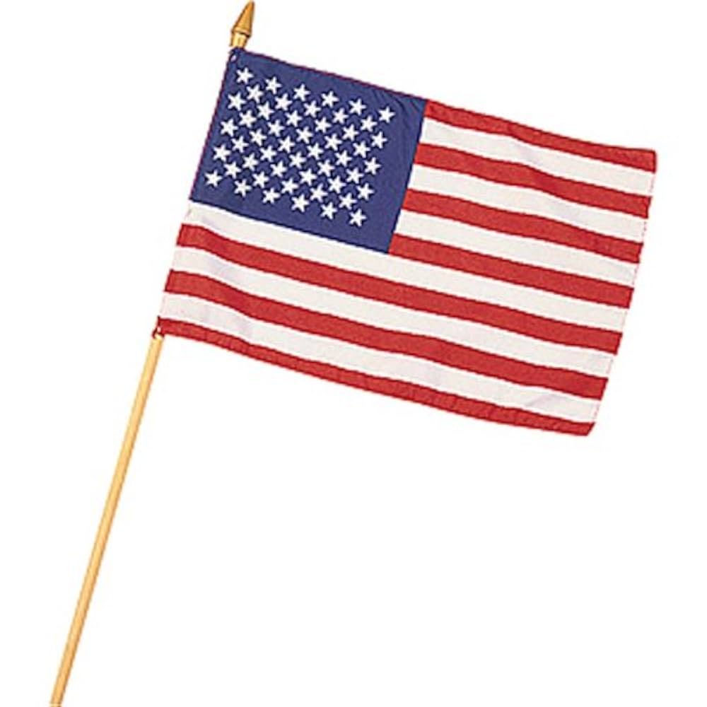 USA FLAG 4” x 6” WITH STICK - BANDERA USA 4” x 6” CON PALO